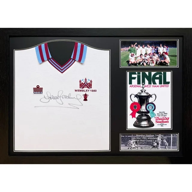 Trevor Brooking 1980 FA Cup Final Signed Shirt - Framed