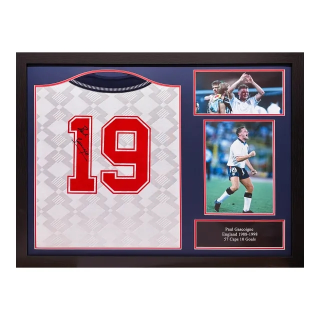 Paul Gascoigne Signed Shirt - Framed