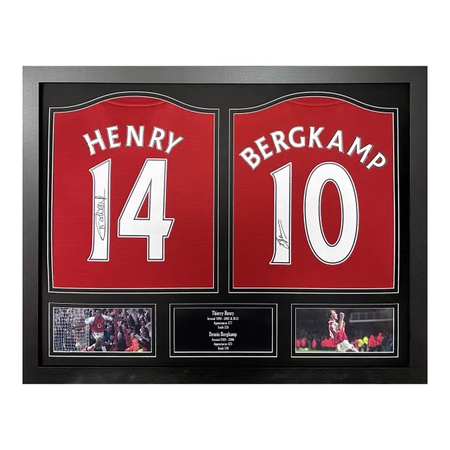 Henry & Bergkamp Signed Shirts - Framed