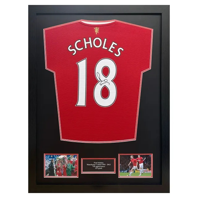 Paul Scholes Signed Shirt - Framed