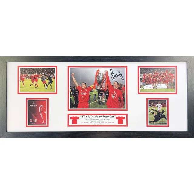 Champion Jamie Carragher signed 2005 Miracle of Instanbul storyboard - Framed