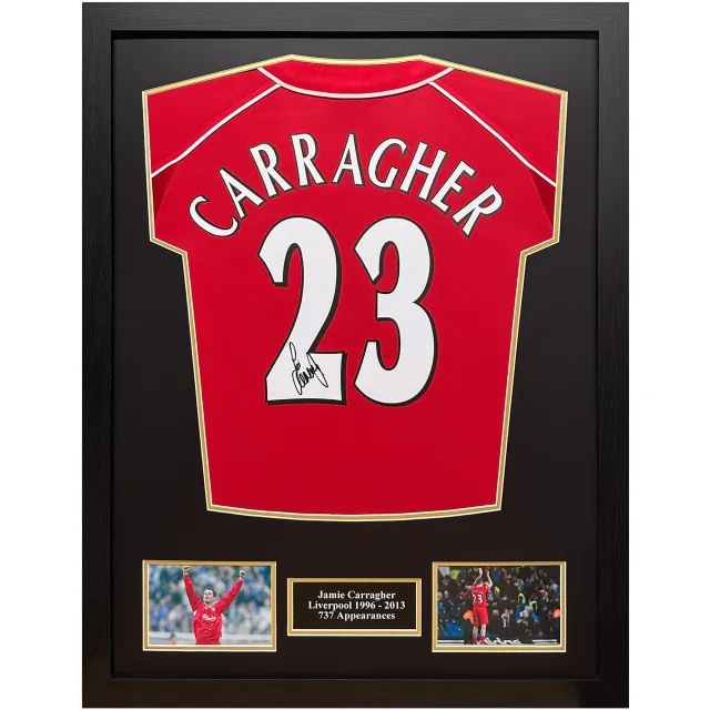 Champion Jamie Carragher Signed Liverpool Shirt - Framed