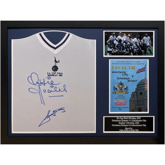 Ossie Ardiles & Ricky Villa Dual Signed Tottenham 1981 FA Cup Final Shirt - Framed