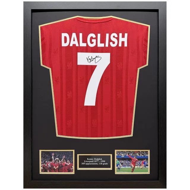 Kenny Dalglish Signed Liverpool 1986 official Retro Shirt - Framed