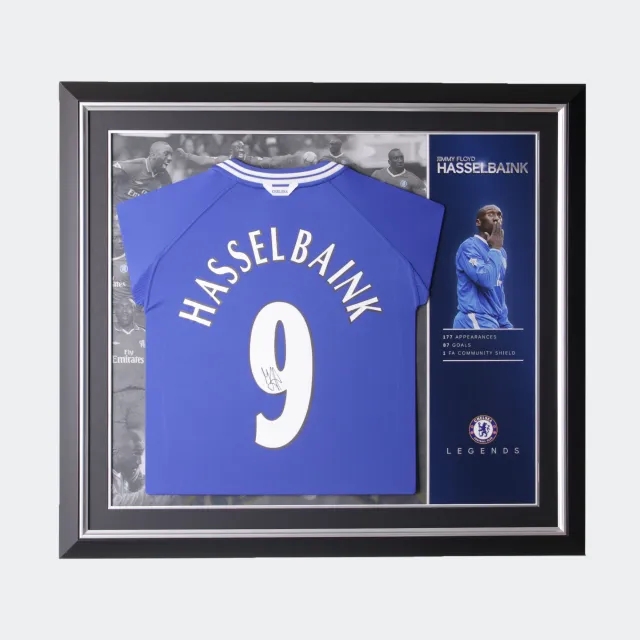 Chelsea Jimmy Floyd Hasselbaink 1999-2001 – Signed Framed Shirt