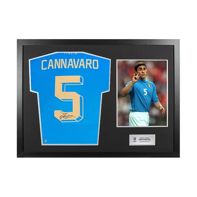 Icons UEFA 2024 Fabio Cannavaro Back Signed and Hero Framed Italy Modern Shirt