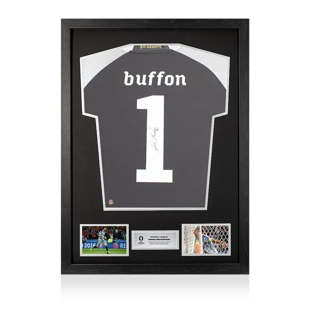 Icons UEFA 2024 Gianluigi Buffon Back Signed and Framed Italy 2010-12 Goalkeeper Shirt