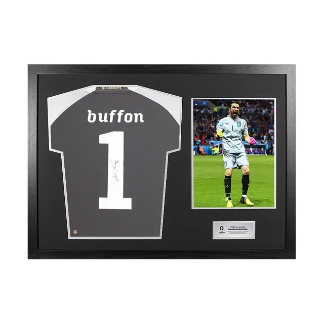 Icons UEFA 2024 Gianluigi Buffon Back Signed and Hero Framed Italy 2010-12 Goalkeeper Shirt