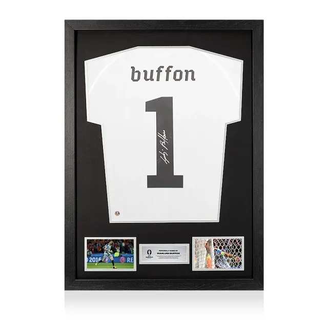 Icons UEFA 2024 MATCH ISSUE Gianluigi Buffon Back Signed and Framed Italy 2010-12 Goalkeeper Shirt