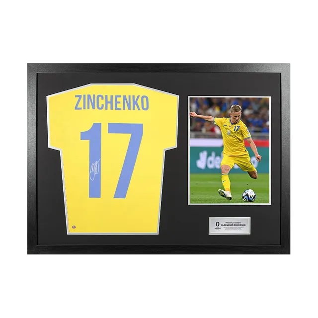 Icons UEFA 2024 Oleksandr Zinchenko Back Signed and Hero Framed Game4Ukraine Shirt