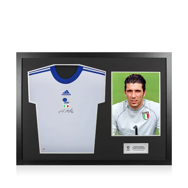 Icons UEFA 2024 Gianluigi Buffon Front Signed and Hero Framed Italy Icon Goalkeeper Shirt