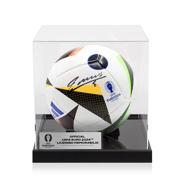 Icons UEFA 2024 Andres Iniesta Signed Official Football in Acrylic Case
