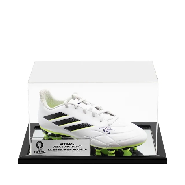 UEFA 2024 Jordi Alba Official Signed Adidas Copa Football Boot In Acrylic Case