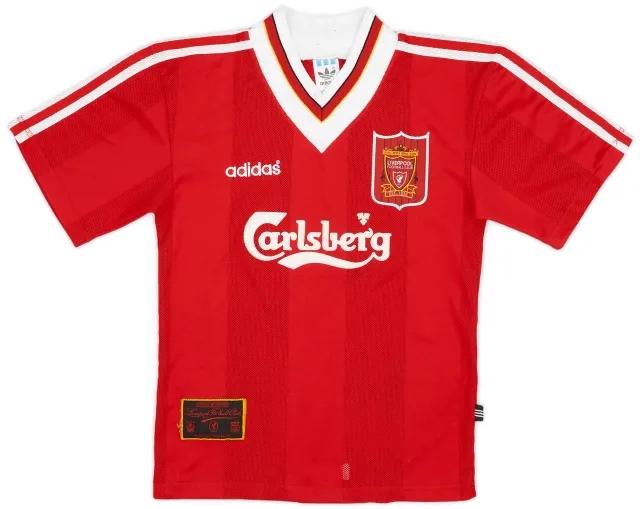 adidas 1995-96 Liverpool Home Shirt - 9/10 - (XS.Boys)