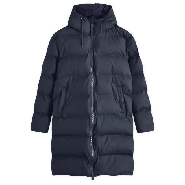 Rains Women's Alta Long Puffer Jacket Navy