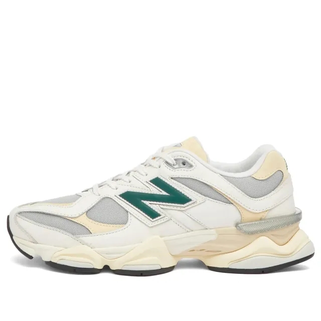 New Balance Unisex 9060 in White/Green/Beige Leather