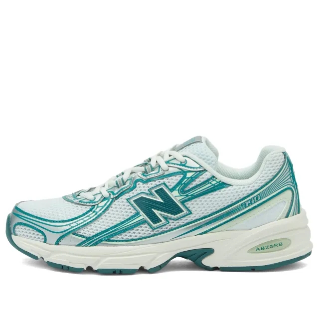 New Balance Unisex 740 in White/Green/Grey Suede/Mesh