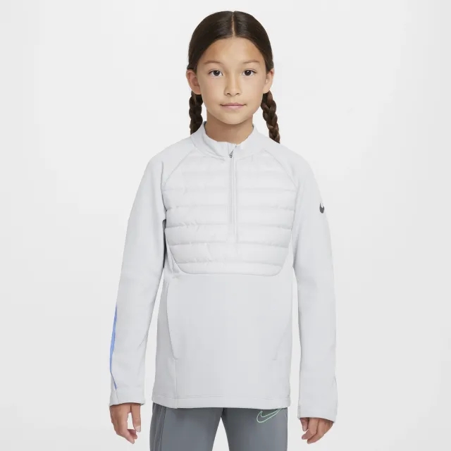 Tottenham Hotspur Academy Winter Warrior Older Kids' Nike Therma-FIT Football Drill Top - Grey - Polyester