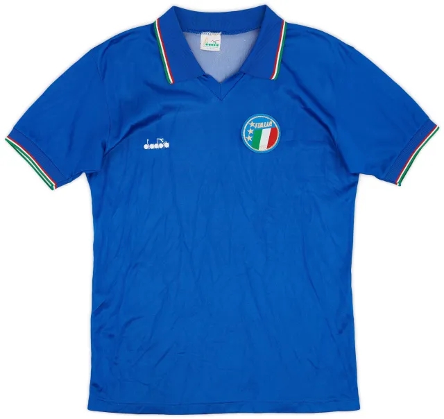 Diadora 1986-90 Italy Home Shirt - 8/10 - (M)