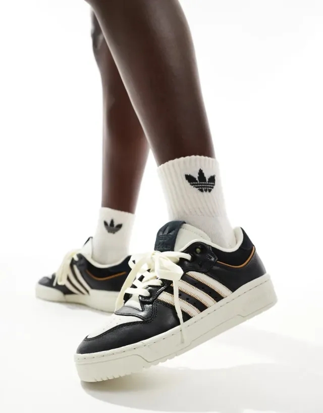 Adidas Originals Rivalry Low Trainers In Black-White