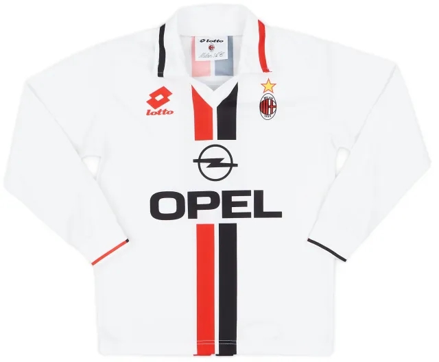 Lotto 1995-96 AC Milan Basic Away L/S Shirt - 8/10 - (M.Boys)