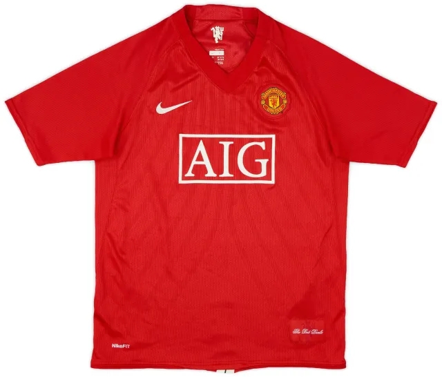 Nike 2007-09 Manchester United Home Shirt - 8/10 - (XL.Boys)