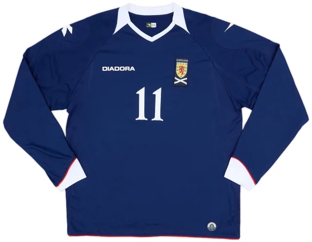 Diadora 2008-09 Scotland Home L/S Shirt #11 - 9/10 - (XXL)