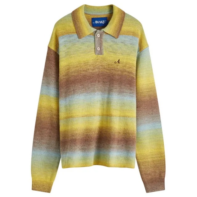 Awake NY Men's Ombre Polo Jumper Multi