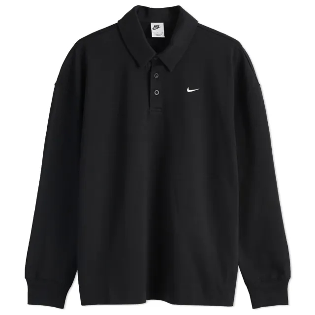 Nike Women's Essential Oversized Long-Sleeve Polo Black/Sail