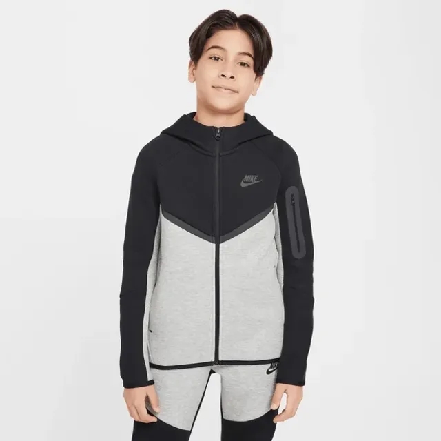 Nike Junior Tech Fleece Full Zip Hoodie - Grey - Size M/B - Grey