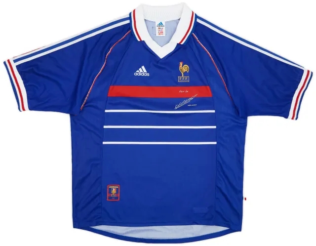 adidas 1998-00 France 'Pour Toi Marcel Desailly' Home Shirt - 9/10 - (XL)