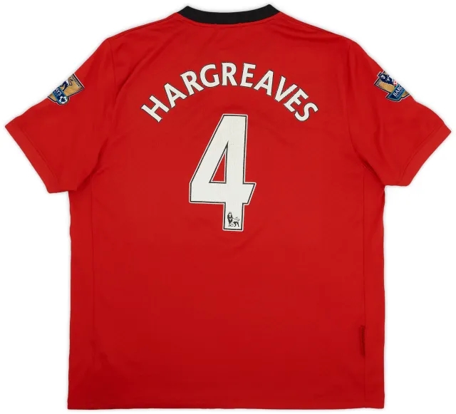 Nike 2009-10 Manchester United Home Shirt Hargreaves #4 - 5/10 - (XL)