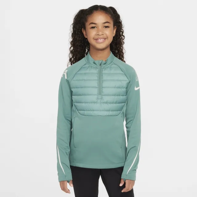 Liverpool F.C. Academy Winter Warrior Older Kids' Nike Therma-FIT Football Drill Top - Green - Polyester