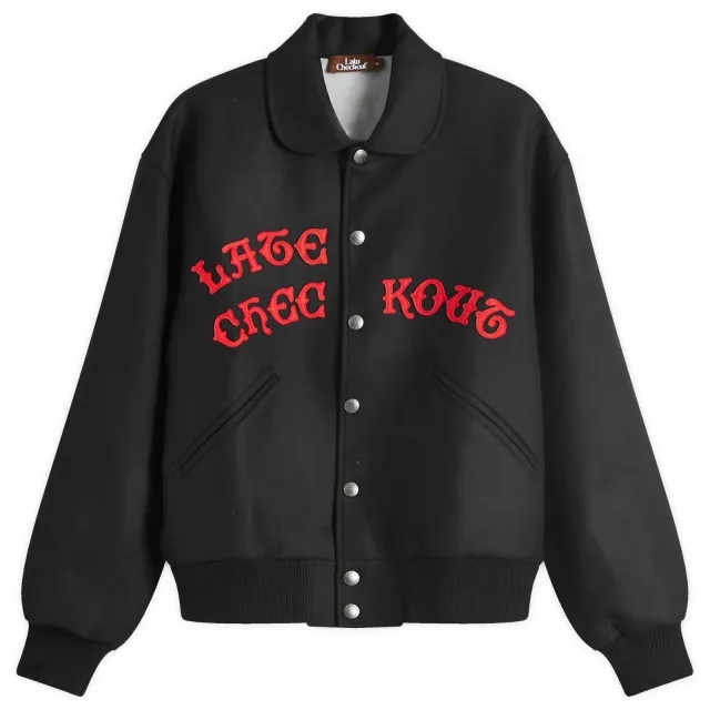 Late Checkout Men's Bellboy Varsity Jacket Black