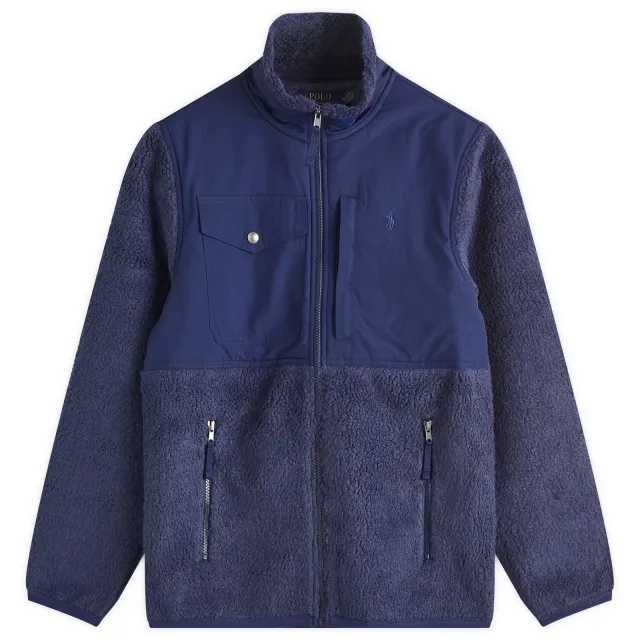 Polo Ralph Lauren Men's Zip Through Panel Fleece Newport Navy
