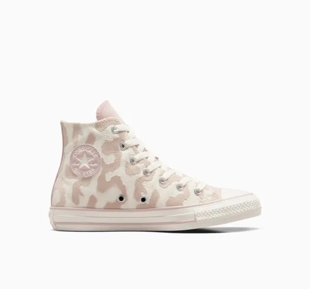 Converse Junior Chuck Taylor All Star Hi Leopard Trainer - Beige - Size 5 - Beige
