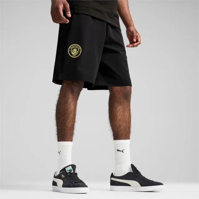 Manchester City PUMAtech 6 Woven Shorts Men, Black/Magic Blue