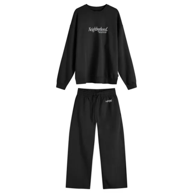 Neighborhood Men's Home Jogger Sweatshirt Set Black
