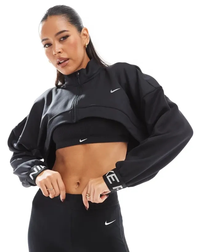 Nike Cap Fleece Top  Ld44 - Black