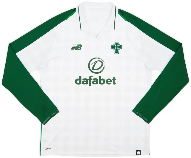 NewBalance 2018-19 Celtic Away L/S Shirt - 7/10 - (L)