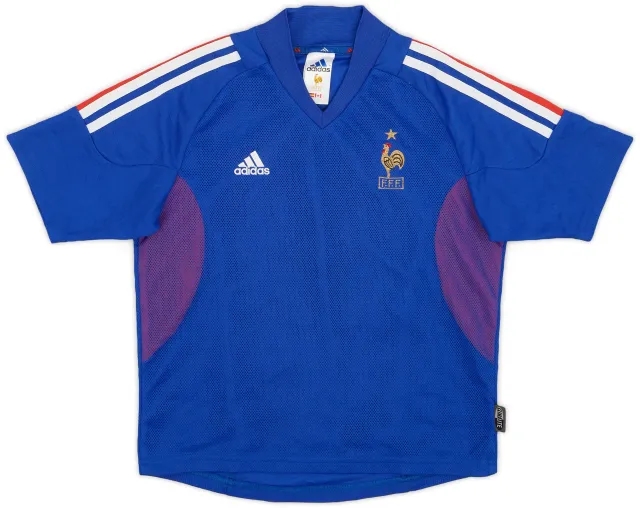 adidas 2002-04 France Home Shirt - 9/10 - (L.Boys)