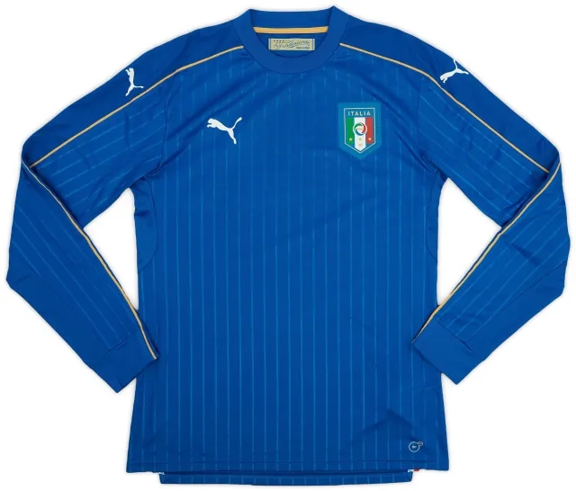 Puma 2016-17 Italy Authentic Home L/S Shirt - 8/10 - (L)