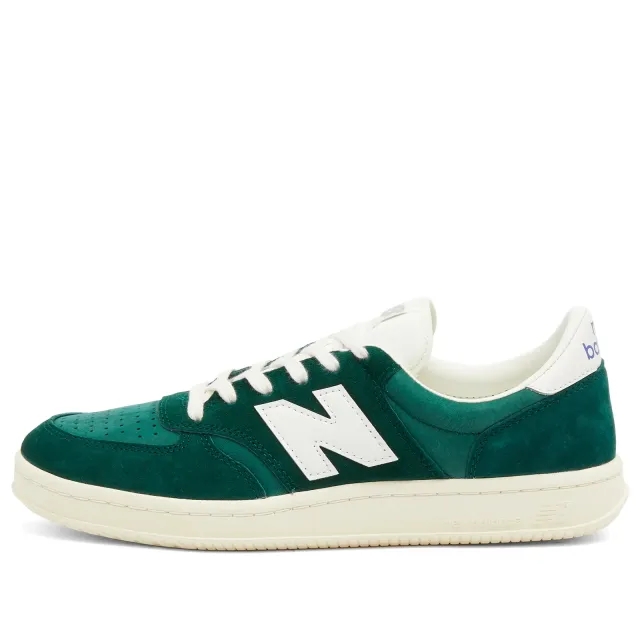 New Balance Unisex T500 in Green/Beige/White Leather