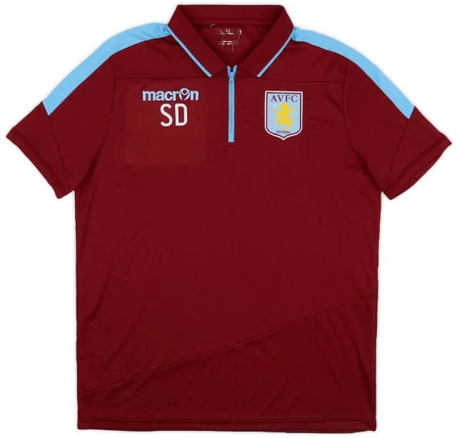 2013-14 Aston Villa Staff Issue Macron 1/4 Zip Training Shirt SD' - 8/10 - (L)