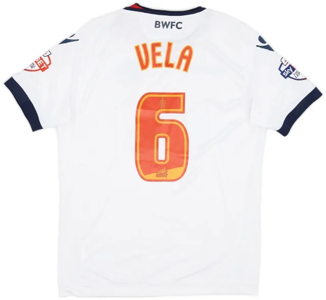 Macron 2015-16 Bolton Match Issue Home Shirt Vela #6