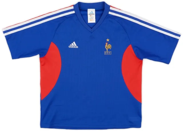 adidas 2002-04 France Home Shirt - 7/10 - (M.Boys)