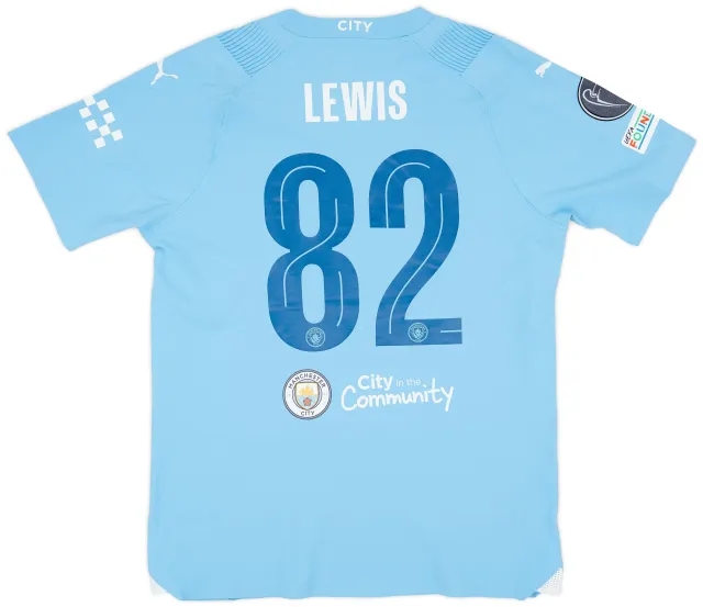 Puma 2023-24 Manchester City Match Issue Champions League Home Shirt Lewis #82