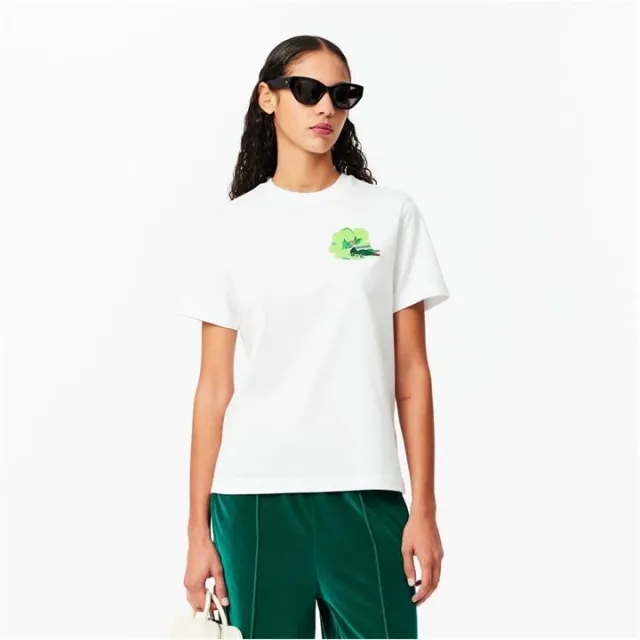 Lacoste Floral Print Cotton T-shirt - White