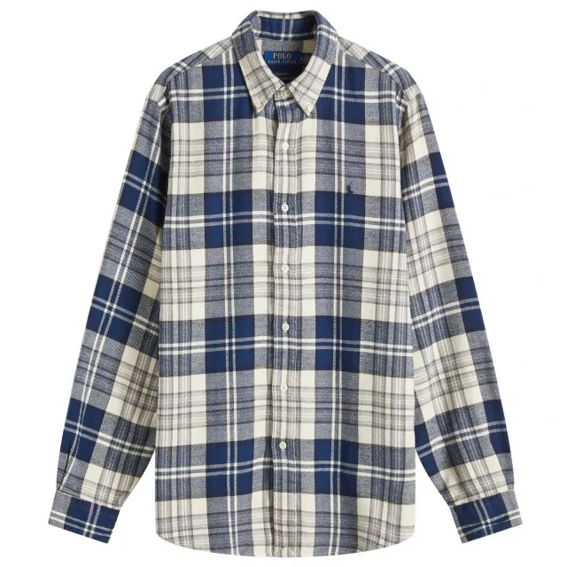 Polo Ralph Lauren Men's Check Shirt Off White/Navy