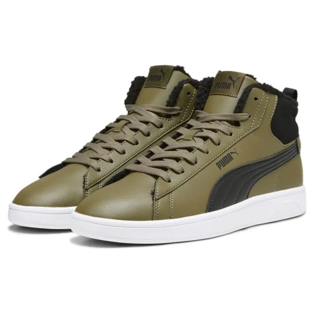 Puma Smash 3.0 Mid Wtr Olive Drab-Black-White - ['Green']